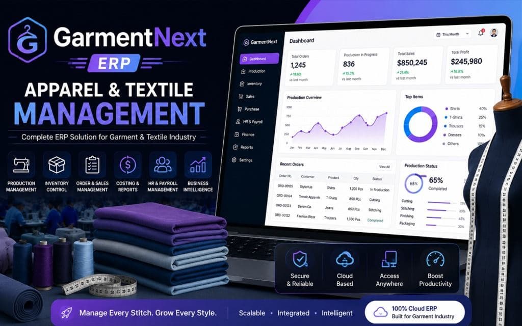 GarmentNext ERP – Apparel Industrial Garments & Textile Management — project case study by Fahad Bangash