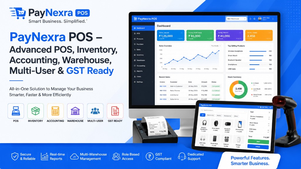 PayNexra POS – Advanced POS, Inventory, Accounting, Warehouse & GST Ready — POS · Commerce project preview by Fahad Bangash